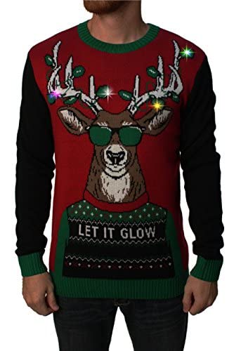 The Ugly Sweater Co. Light Up Ugly Christmas Sweater With Leds