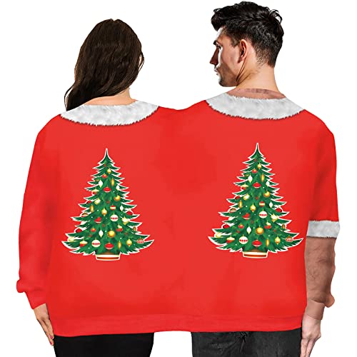 Grajtcin Mens And Womens Two Person Ugly Christmas Sweater 3D Printed Sweatshirt Couple 2 Grajtcin Mens And Womens Two Person Ugly Christmas Sweater 3D Printed Sweatshirt Couple