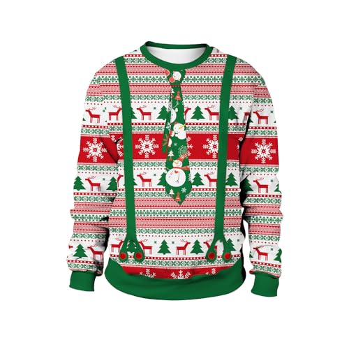 Grajtcin Ugly Couples Christmas Sweater Funny 3D Print | Men Women Xmas Sweatshirts Halloween Cosplay Party Holiday Family Gatherings Winter Pattern Outfit