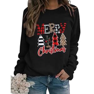 Women'S Leopard Plaid Christmas Tree Sweatshirt