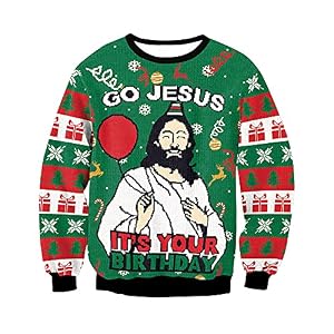 Jesus Christmas 3D Print Sweatshirt, Unisex Crew Neck