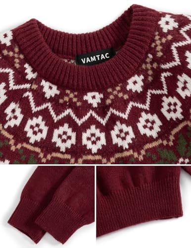 Vamtac Sweaters For Men Fair Isle Pullover Sweater Christmas Outfits Crewneck Vintage Jumper Tops Fall Winter Soft Knit 4 Vamtac Sweaters For Men Fair Isle Pullover Sweater Christmas Outfits Crewneck Vintage Jumper Tops Fall Winter Soft Knit - Image 4