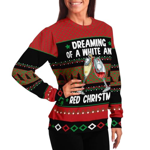 Dreaming Of A White &Amp; Red Christmas Sweatshirt | Unisex Ugly Christmas Sweater, Xmas Sweater, Funny Holiday Sweater, Funny Shirt L - Image 6