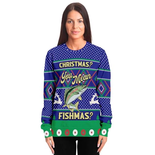 Merry Fishmas Sweatshirt | Unisex Ugly Christmas Sweater, Xmas Sweater, Funny Holiday Sweater, Funny Shirt - Image 4