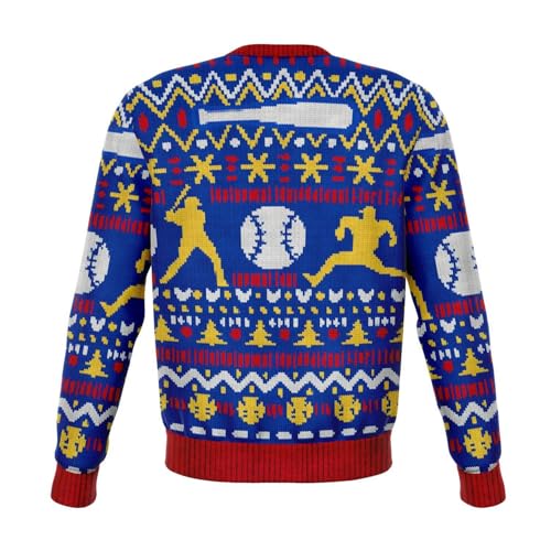 Home For Christmas Baseball Sweatshirt | Unisex Ugly Christmas Sweater, Xmas Sweater, Funny Holiday Sweater, Funny Shirt L Blue - Image 3
