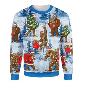 All Over Print Christmas Cowboy Sweatshirt - Fake Ugly Christmas Sweater 4 All Over Print Christmas Cowboy Sweatshirt