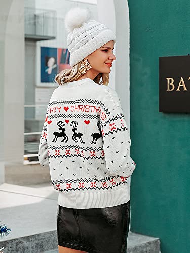 Berrygo Women'S Cute Christmas Sweater Ugly Long Sleeve Knit Pullover Reindeer Sweaters 5 Berrygo Women’S Cute Christmas Sweater Ugly Long Sleeve Knit Pullover Reindeer Sweaters