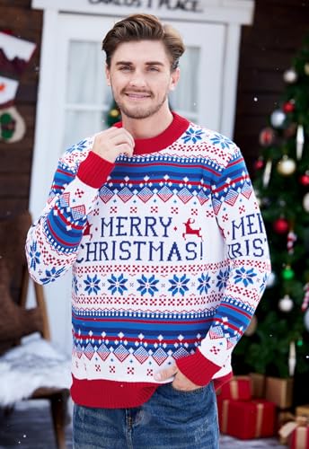 Arvilhill Men’S Christmas Sweaters Holiday Funny Ugly Knitted Pullovers (S-3Xl)