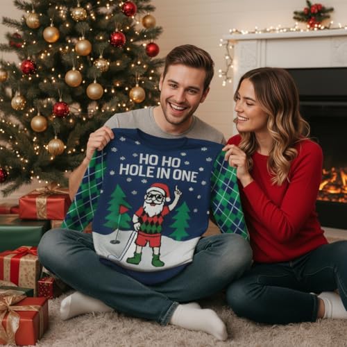 Tstars Santa Sports Ugly Christmas Sweater Men Basketball Hockey Golf | Soft Knit Ugly Christmas Sweatshirt; Great For Holiday Party, Sports Fans, Basketball Hockey Golf, Xmas Gift - Image 4