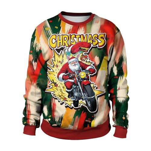 Funny Christmas Sweatshirts For Women Men Ugly Graphic 3D Print Pullover