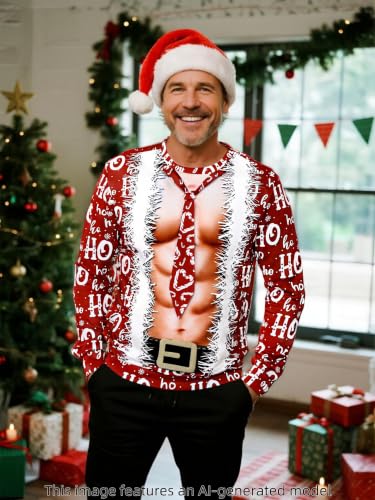 Funny World Mens Ugly Christmas Sweatshirt Funny Xmassweater 3 Funny World Mens Ugly Christmas Sweatshirt Funny Xmassweater