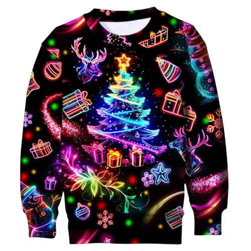 Boys Christmas Ugly Sweater 4-16Y Kid 3D Xmas Pullover Sweatshirt
