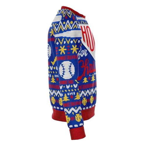 Home For Christmas Baseball Sweatshirt | Unisex Ugly Christmas Sweater, Xmas Sweater, Funny Holiday Sweater, Funny Shirt L Blue - Image 5