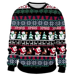 Unisex Ugly Christmas Sweatshirt Funny 3D Print Couple Pullover 3 Unisex Ugly Christmas Sweatshirt Funny 3D Print Couple Pullover