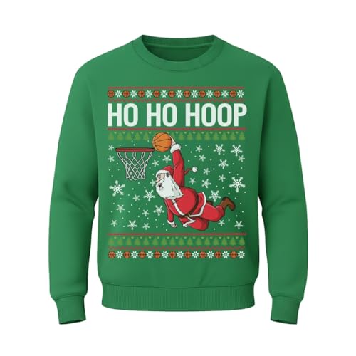 Tstars Merry Swishmas Basketball Ugly Christmas Sweatshirt Men Holiday | Soft Fleece Basketball Sweatshirt; Great For Christmas, Ugly Sweater Party, Hoops Fans, Holiday Men Gift