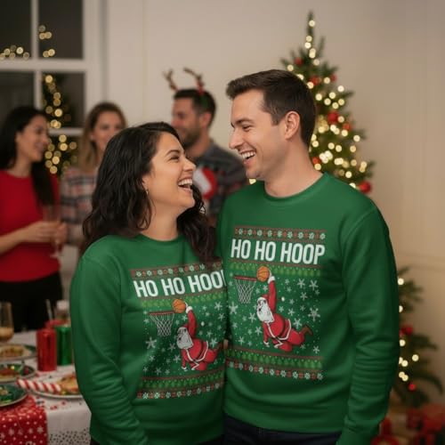 Tstars Merry Swishmas Basketball Ugly Christmas Sweatshirt Men Holiday | Soft Fleece Basketball Sweatshirt; Great For Christmas, Ugly Sweater Party, Hoops Fans, Holiday Men Gift - Image 6
