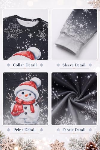 Merry Christmas Sweatshirts For Women: Xmas Snowman Crewneck Pullover Tops - Image 6