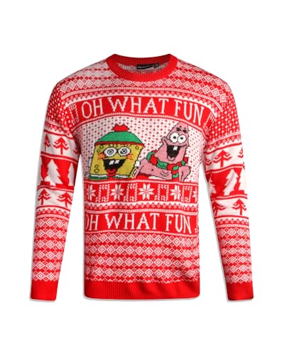 Nickelodeon Mens Ugly Christmas Sweater Spongebob Rugrats Pullover Sweater