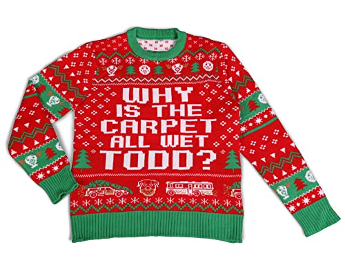 Christmas Vacation Why Is The Carpet All Wet Todd Red Ugly Christmas Sweater - Image 2