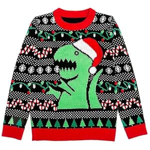 Tstars Dino Gamer Christmas Sweatshirt For Kids