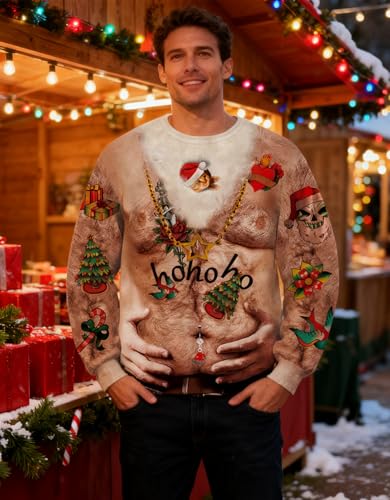 Goodstoworld Mens/Womens Ugliest Christmas Sweatshirt 3D Unique Hilarious Graphic Pullover Shirt S-4Xl | Long Sleeve Crewneck Casual Top For Holiday Parties, Photos And Ugly Sweater Contests - Image 5