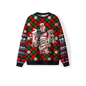 Raccoon Concert Y2K Christmas Knit Sweatshirt