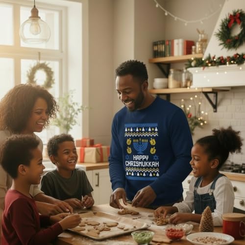 Tstars Chrismukkah Sweater Men Funny Jewish Hanukkah Christmas Holiday