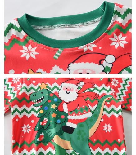 Ddsol Boy Ugly Christmas Sweatshirt Long Sleeve Santa Dinosaur Elk Train Bulldozer Kids Xmas Sweater Pullover Tops 4-10 Years - Image 5