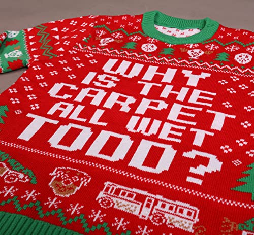 Christmas Vacation Why Is The Carpet All Wet Todd Red Ugly Christmas Sweater - Image 4