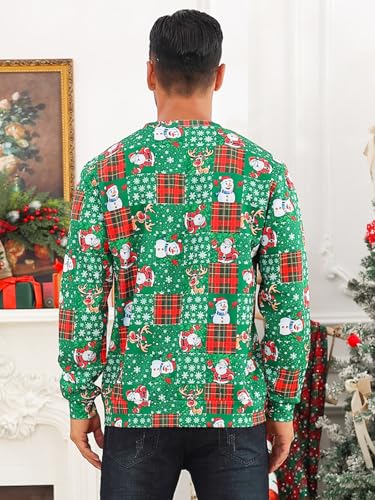 Lovekider Mens Ugly Christmas Sweater Novelty 3D Graphic Long Sleeve Junior Xmas Sweatshirt Size S-3Xl