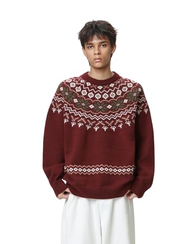 Vamtac Sweaters For Men Fair Isle Pullover Sweater Christmas Outfits Crewneck Vintage Jumper Tops Fall Winter Soft Knit 2 Vamtac Sweaters For Men Fair Isle Pullover Sweater Christmas Outfits Crewneck Vintage Jumper Tops Fall Winter Soft Knit - Image 2