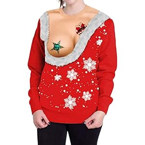 3D Print Christmas Sweatshirt For Women, Crew Neck