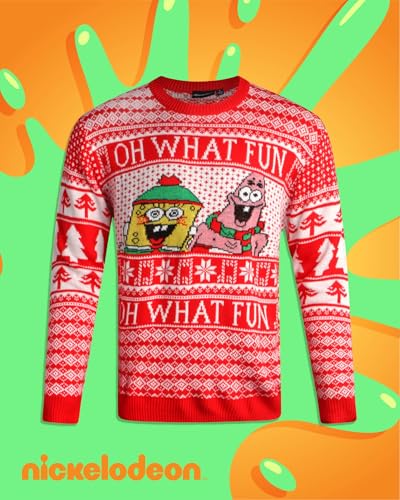 Nickelodeon Mens Ugly Christmas Sweater Spongebob Rugrats Pullover Sweater - Image 2