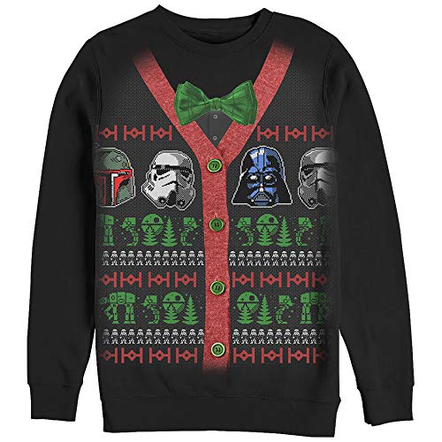 Star Wars Men’S Ugly Christmas Villain Helmet Sweatshirt