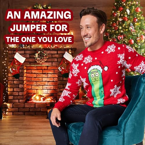 Rick And Morty Christmas Jumper For Men - Warm Cosy Funny Xmas Jumper - Sizes M-2Xl Official Merch - Gifts For Him - Image 2
