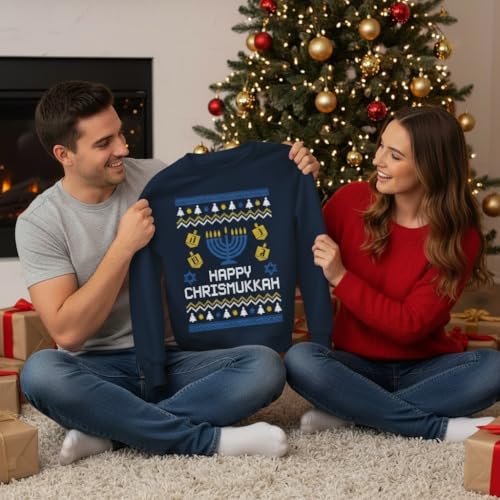 Tstars Chrismukkah Sweater Men Funny Jewish Hanukkah Christmas Holiday