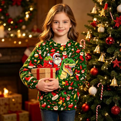 Kids Christmas Ugly Sweatshirt Boys Girls Funny 3D Graphic Xmas Pullover Long Sleeve Jumper Shirts Size 3-16T - Image 4