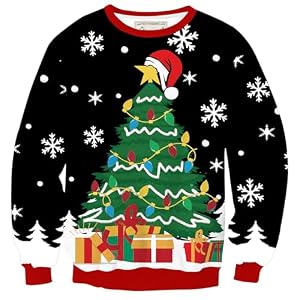 Mainfini Unisex Ugly Christmas Sweatshirts Adult Funny 3D Xmas Pullover (S-3Xl)