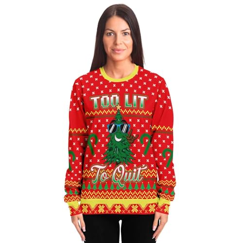 Too Lit To Quit Sweatshirt | Unisex Ugly Christmas Sweater, Xmas Sweater, Funny Holiday Sweater, Funny Shirt - Image 4