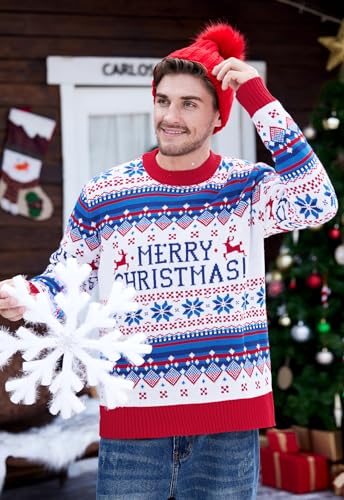 Arvilhill Men’S Christmas Sweaters Holiday Funny Ugly Knitted Pullovers (S-3Xl)