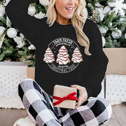Christmas Sweatshirts For Women Funny Christmas Sweater Cozy Holiday Graphic Tops - Image 2