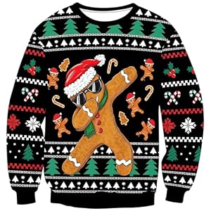 Gtetkde Unisex 3D Print Christmas Sweatshirt, Long Sleeve