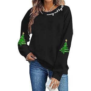 Women Christmas Cartoon Fun Gift Casual Sweatshirt Xmas Novelty Christmas Lightweight Pullover Fall Sweatshirt 1 Women Christmas Cartoon Fun Gift Casual Sweatshirt Xmas Novelty Christmas Lightweight Pullover Fall Sweatshirt