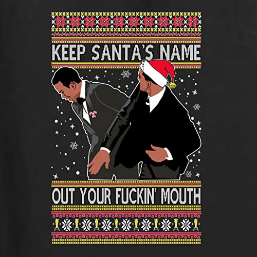 Shark & Hammer Will Chris Slap Award Show Keep Santa’S Name Out Your Mouth Ugly Christmas Sweater Crewneck