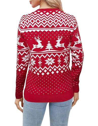 Christmas Sweaters For Women Reindeer Snowflake Holiday Ugly Knit Sweater Long Sleeve Pullover 2 Christmas Sweaters For Women Reindeer Snowflake Holiday Ugly Knit Sweater Long Sleeve Pullover - Image 2