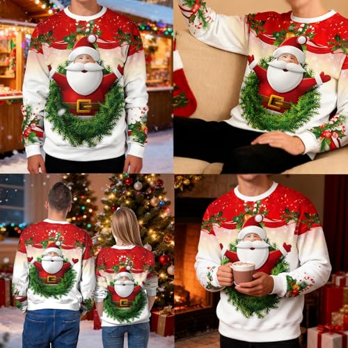 Eciodci Unisex Christmas Ugly Sweatshirt 3D Christmas Tree Xmas Lights Print Pullover Long Sleeve Sweatshirts For Merry Party 7 Eciodci Unisex Christmas Ugly Sweatshirt 3D Christmas Tree Xmas Lights Print Pullover Long Sleeve Sweatshirts For