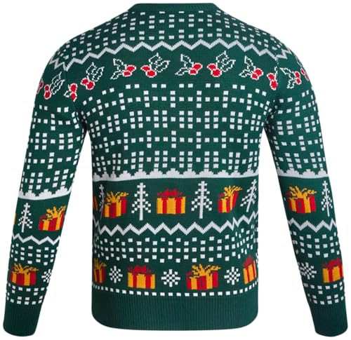 Nickelodeon Garfield Mens Ugly Christmas Sweater Long Sleeve Sweatshirt | Vibrant Garfield Graphics, Festive Holiday Soft Ugly Sweater, Ribbed Crewneck Cuffs &Amp; Hem - Image 6