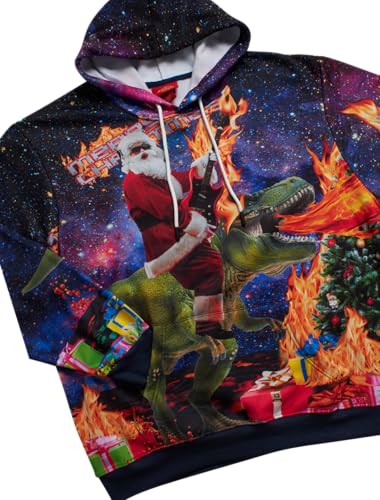 Threadcraft Mens Ugly Christmas Sweater Elf Santa Pullover Hoodie | Warm Festive Novelty Knit, Cozy Everyday Comfort For Holiday Parties, Family Photos, And Winter Gatherings 3 Threadcraft Mens Ugly Christmas Sweater Elf Santa Pullover Hoodie | Warm Festive Novelty Knit, Cozy Everyday Comfort For Holiday Parties, Family Photos, And Winter Gatherings - Image 3