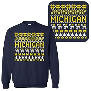 Ncaa Holiday Ugly Sweater, Team Color Crewneck, College, University 5 Ncaa Holiday Ugly Sweater