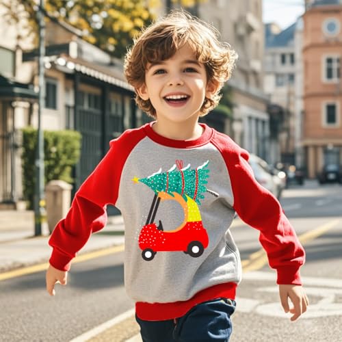 Toddler Boy Girls Christmas Sweatshirt Raglan Long Sleeve Santa Baby Sweaters Kids Ugly Xmas Winter Clothes 2-7T - Image 2